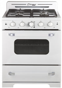 Classic Retro by Unique 30" Convection Gas Range - UGP-30CR W | Cuisinière à gaz Classic Rétro par Unique de 30 po à convection - UGP-30CR W | D79GOZRO
