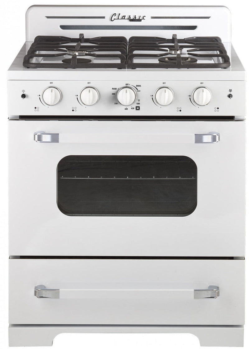 Classic Retro by Unique 30" Convection Gas Range - UGP-30CR W | Cuisinière à gaz Classic Rétro par Unique de 30 po à convection - UGP-30CR W | D79GOZRO