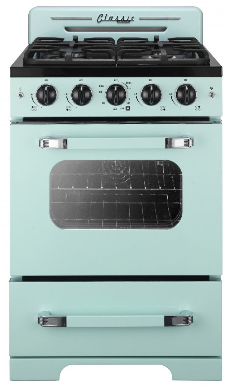 Classic Retro by Unique 24" Convection Gas Range - UGP-24CR LG | Cuisinière à gaz Classic Rétro par Unique de 24 po à convection - UGP-24CR LG | D79GFZ29