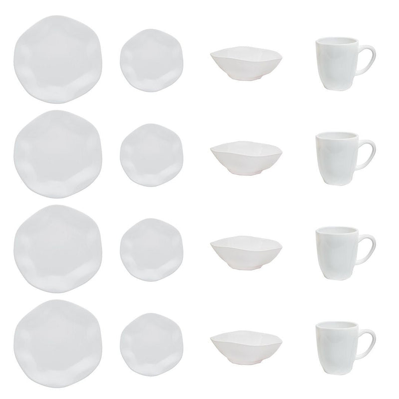 Ryo 16-Piece Dinnerware Set - White | Service de vaisselle Ryo 16 pièces - blanc | D87EW3AE