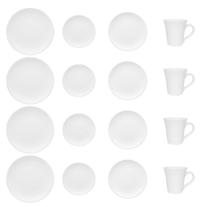 Coup 16-Piece Dinnerware Set - White | Service de vaisselle Coup 16 pièces - blanc | D87E5V9Z