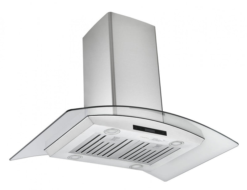 Ancona IGCB636 36" Island Glass Stainless Steel Range Hood - AN-1406 | Hotte de cuisinière pour îlot Ancona IGCB636 de 36 po en verre et en acier inoxydable - AN-1406 | D77G3EQP