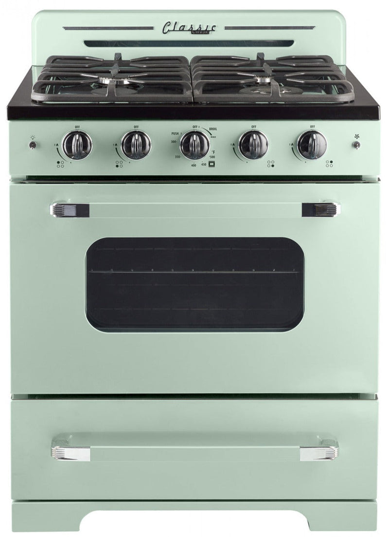 Classic Retro by Unique 30" Convection Gas Range - UGP-30CR LG | Cuisinière à gaz Classic Rétro par Unique de 30 po à convection - UGP-30CR LG | D79GY76N