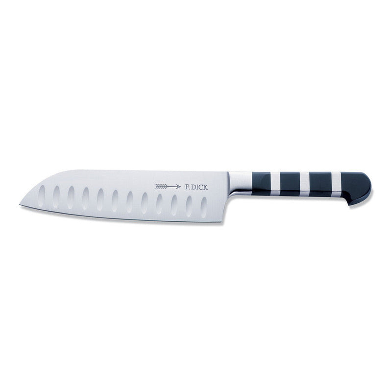 F. Dick 7-inch 1905 Santoku Knife Kullenschliff - Black | Couteau Santoku à lame cannelée de série 1905 de F. Dick de 7 po - noir | D48GREIX