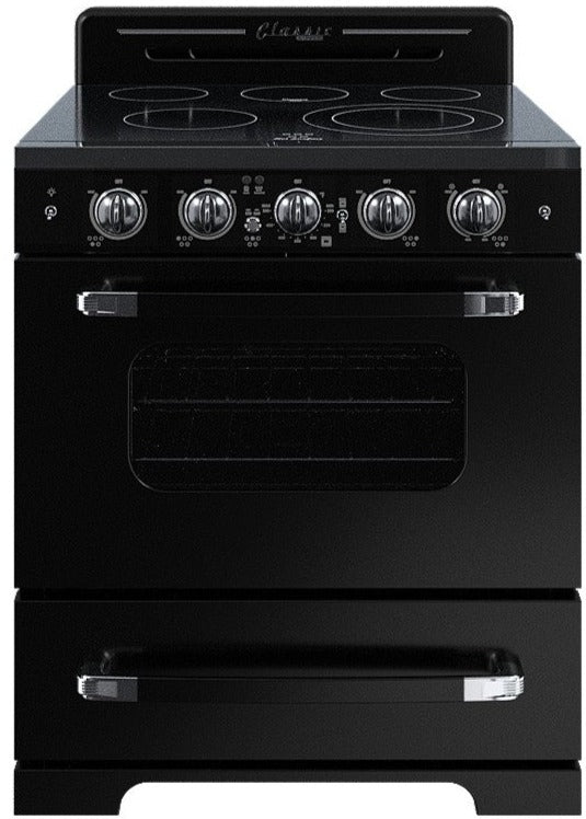 Classic Retro By Unique 30" Convection Electric Range - UGP-30CR EC B | Cuisinière électrique  Classic Rétro par Unique de 30 po à convection - UGP-30CR EC B | D79GZ9AD