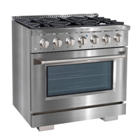 Ancona Dual Fuel 36" Stainless Freestanding Range - AN-2336SS | Cuisinière hybride amovible Ancona de 36 po en acier inoxydable - AN-2336SS | D77G4CV8