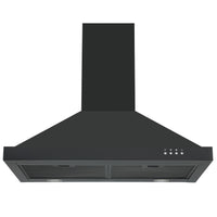 Ancona 30" Convertible Wall Mount Black Stainless Steel Range Hood - AN-17-16BSS | Hotte de cuisinière murale convertible Ancona de 30 po de style pyramidal en acier inoxydable noir - AN-17-16BSS | D77GS72T