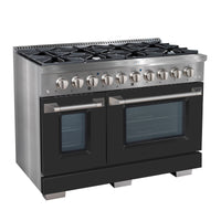 Ancona 6.7 Cu. Ft. Dual Fuel Double Oven Convection Range - AN-2348SSBK | Cuisinière hybride Ancona de 6,7 pi3 à convection à double four AN-2348SSBK | D77G20UI