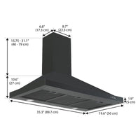Ancona 36" Convertible Wall-Mounted Range Hood - AN-17017BSS | Hotte de cuisinière murale convertible Ancona de 36 po - AN-17017BSS | D77GR7OV