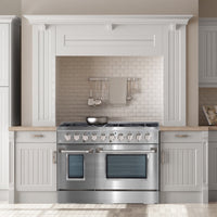 Ancona Dual Fuel 48" Stainless Freestanding Range - AN-2348SS | Cuisinière hybride amovible Ancona de 48 po en acier inoxydable - AN-2348SS | D77GTD3A