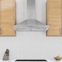 Ancona 30" Convertible Wall-Mounted Pyramid Range Hood - AN-1158 | Hotte de cuisinière murale de style pyramidal convertible Ancona de 30 po - AN-1158 | D77GCURN