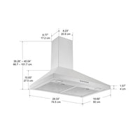 Ancona 30" Convertible Wall-Mounted Pyramid Range Hood - AN-1136 | Hotte de cuisinière murale de style pyramidal convertible Ancona de 30 po - AN-1136 | D77GKXMW