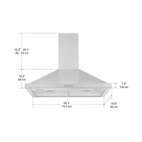 Ancona 30" Convertible Wall-Mounted Pyramid Range Hood - AN-1158 | Hotte de cuisinière murale de style pyramidal convertible Ancona de 30 po - AN-1158 | D77GCURN