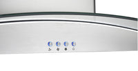 Ancona IGCC636 36" Island Glass Stainless Steel Range Hood - AN-1405 | Hotte de cuisinière pour îlot Ancona IGCC636 de 36 po en verre et en acier inoxydable - AN-1405 | D77G8QVJ