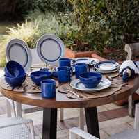 Actual 16-Piece Dinnerware Set - Blue Ivory  | Service de vaisselle Actual 16 pièces - bleu et ivoire  | D87EM59O