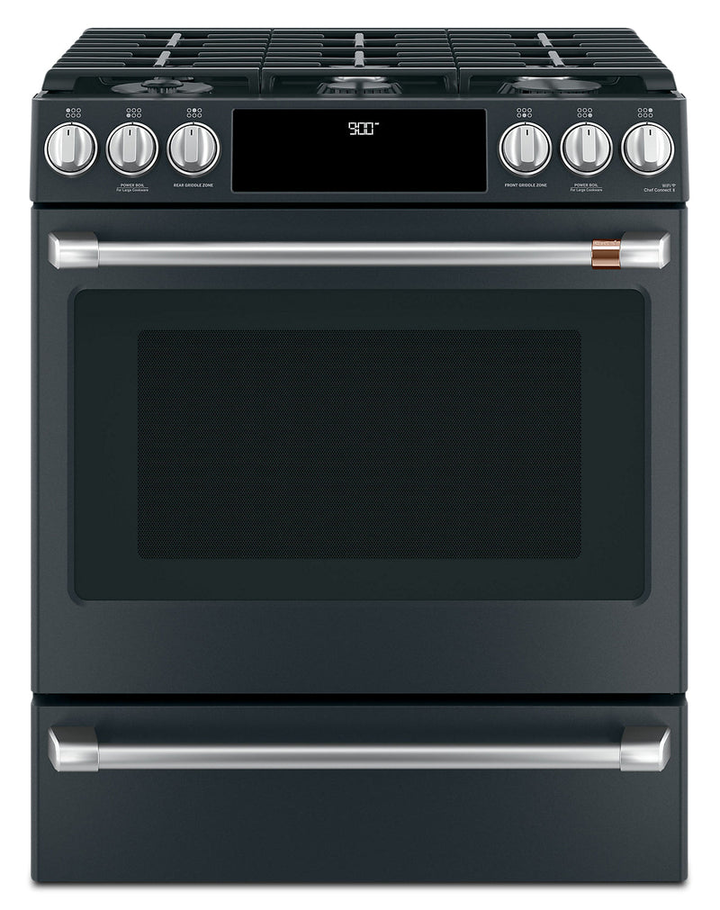 Café 30" Slide-In Dual-Fuel Convection Range - CC2S900P3MD1 - Dual Fuel Range in Matte Black