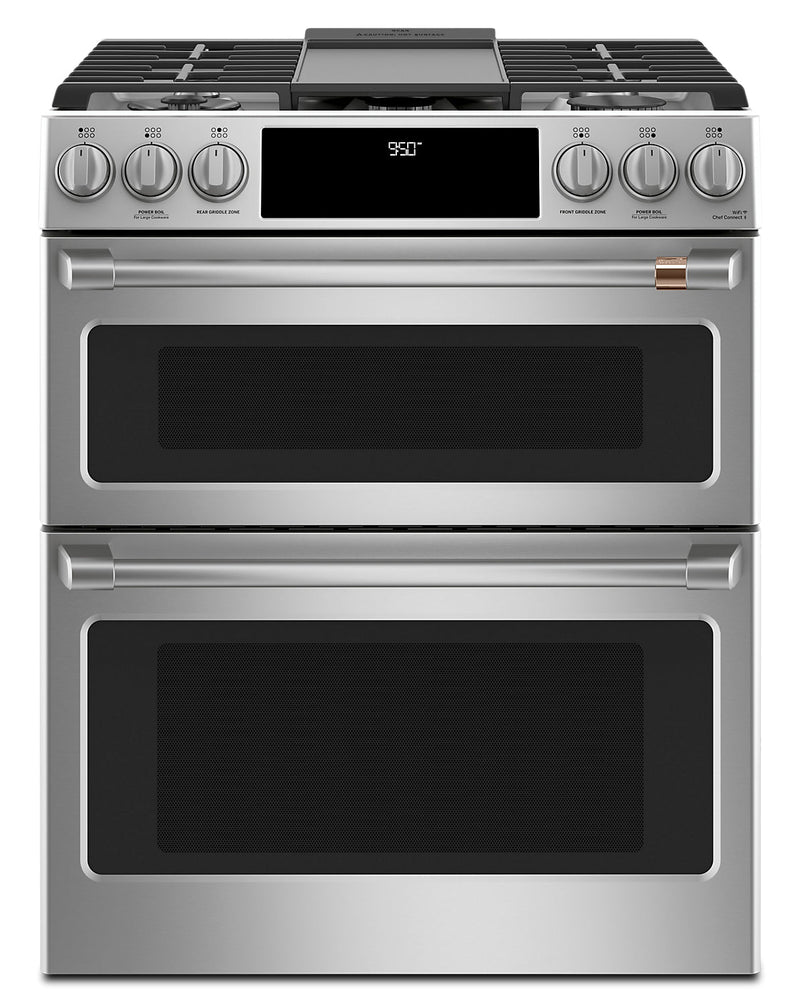 Café 30" Slide-In Dual-Fuel Double Oven Convection Range - CC2S950P2MS1 - Dual Fuel Range in Stainless Steel