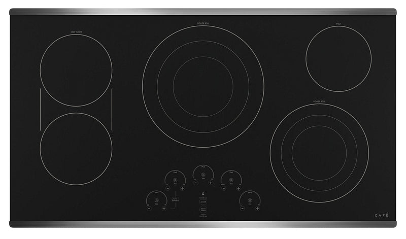 Café 36" Electric Cooktop - CEP90362NSS - Electric Cooktop in Black on Stainless