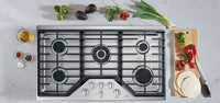 Café 36" Built-In 5-Burner Gas Cooktop - CGP95362MS1 - Gas Cooktop in Stainless Steel with Brushed Stainless Knobs