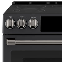 Café Electric Range Brushed Black Knobs and Handles Set - CXFCEHKPMBT - Accessory Kit in Brushed Black