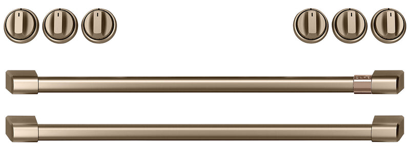 Café Gas Range Brushed Bronze Knobs and Handles Set - CXFCGHKPMBZ - Accessory Kit in Brushed Bronze