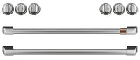 Café Gas Range Brushed Stainless Steel Knobs and Handles Set - CXFCGHKPMSS - Accessory Kit in Brushed Stainless