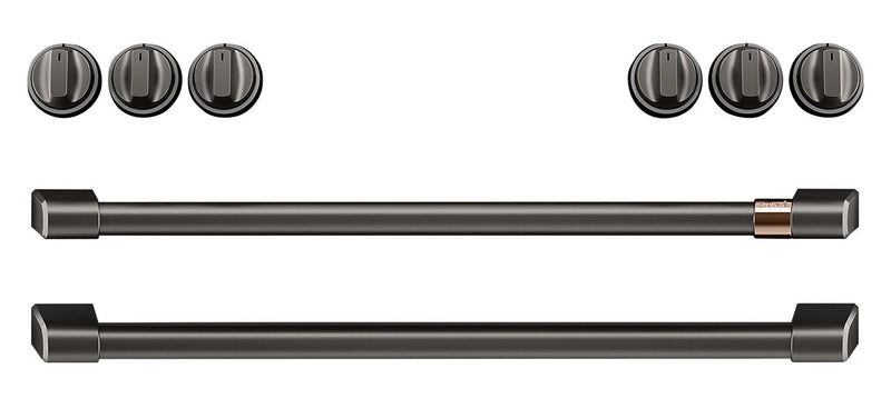 Café Induction Range Brushed Black Knobs and Handles Set - CXFCHHKPMBT - Accessory Kit in Brushed Black