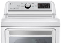 LG 7.3 Cu.Ft. Electric Smart Dryer with TurboSteam® - DLEX7250W - Dryer in White