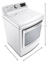 LG 7.3 Cu.Ft. Electric Smart Dryer with TurboSteam® - DLEX7250W - Dryer in White