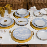 Coup 16-Piece Dinnerware Set - Blue Yellow | Service de vaisselle Coup 16 pièces - bleu et jaune | D87E7ZB2