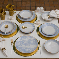 Coup 16-Piece Dinnerware Set - Blue Yellow | Service de vaisselle Coup 16 pièces - bleu et jaune | D87E7ZB2