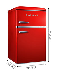 Galanz 3.1 Cu. Ft. Retro Mini Refrigerator - GLR31TRDER - Refrigerator in Red