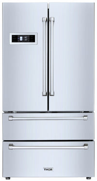 Thor Kitchen 21 Cu. Ft. 4-Door French-Door Refrigerator - HRF3601F-SS  - Refrigerator in Stainless Steel 