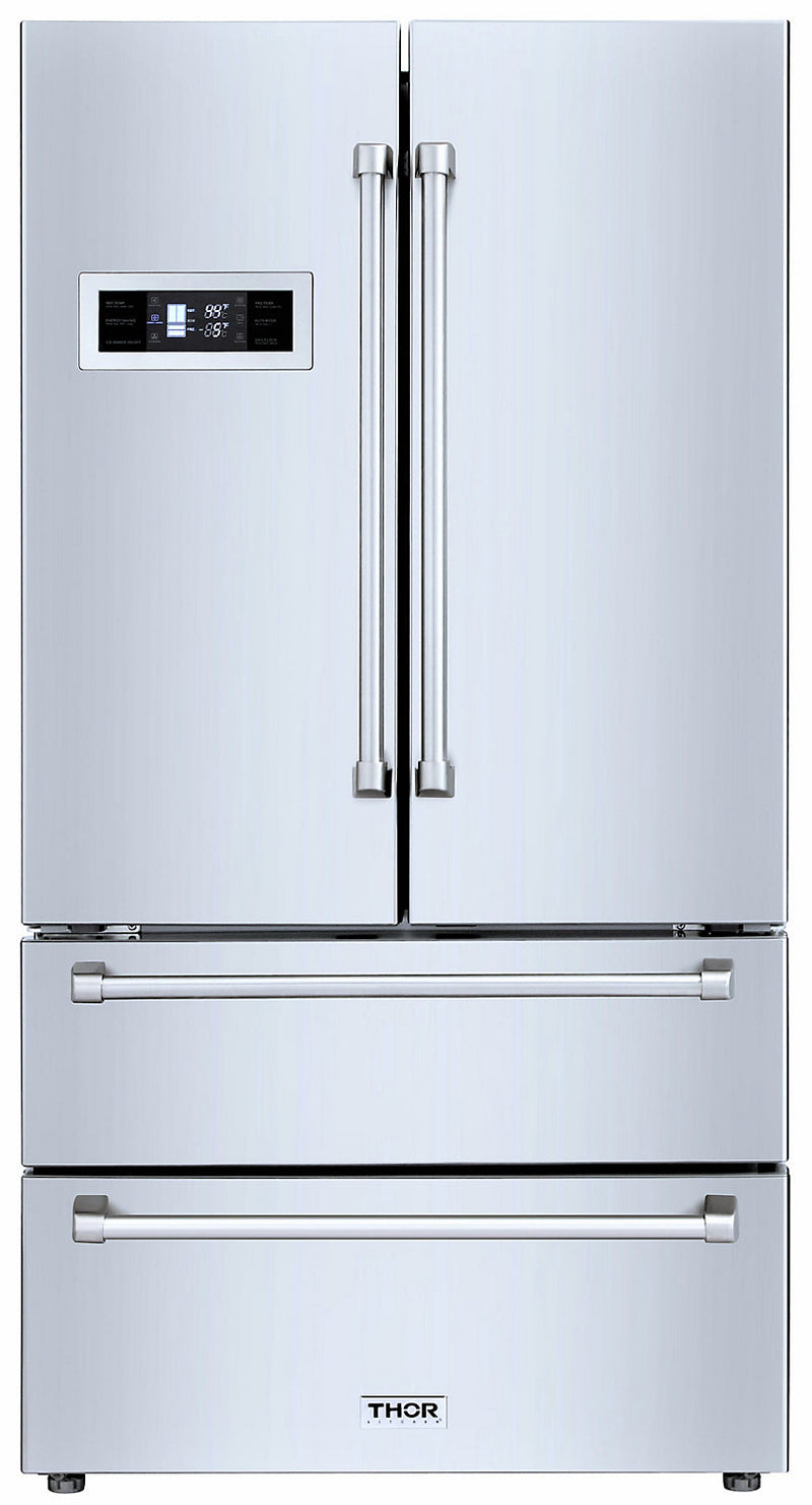 Thor Kitchen 21 Cu. Ft. 4-Door French-Door Refrigerator - HRF3601F-SS  - Refrigerator in Stainless Steel 