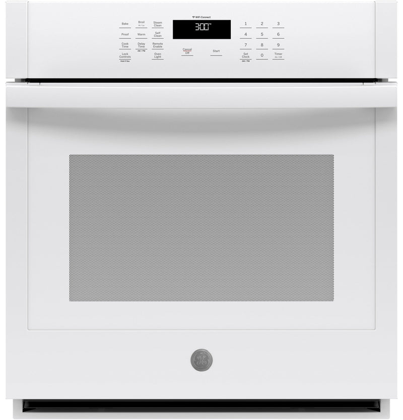 GE 27" 4.3 Cu. Ft. Smart Built-In Single Wall Oven - JKS3000DNWW - Electric Wall Oven in White