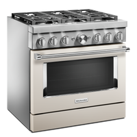KitchenAid 36" Smart Commercial-Style Dual Fuel Range - KFDC506JMH|Cuisinière hybride intelligente KitchenAid de 36 po de style commercial - KFDC506JMH|KFDC506H