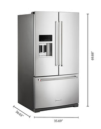 KitchenAid 26.8 Cu. Ft. French Door Refrigerator - KRFF507HPS - Refrigerator in Stainless Steel with PrintShield™ Finish