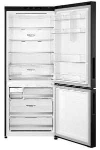 LG 15 Cu. Ft. Counter-Depth Bottom-Freezer Refrigerator - LBNC15231P - Refrigerator in Matte Black