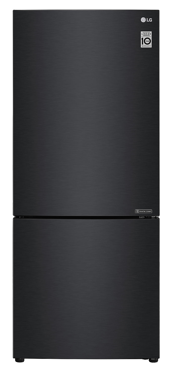 LG 15 Cu. Ft. Counter-Depth Bottom-Freezer Refrigerator - LBNC15231P - Refrigerator in Matte Black
