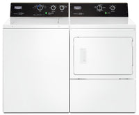 Maytag 4.0 Cu. Ft. Commercial-Grade Washer and 7.4 Cu. Ft. Commercial-Grade Dryer – White - Laundry Set in White