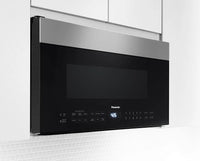 Panasonic 1.9 Cu. Ft. 400 CFM Over-the-Range Genius® Microwave - NN-SG158S - Over-the-Range Microwave in Frameless Smoked Glass and Stainless Steel
