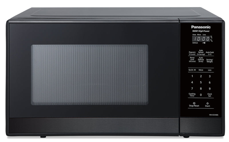 Panasonic 0.9 Cu. Ft. 900 W Compact Countertop Microwave - NNSG448S - Countertop Microwave in Black Stainless Steel, Black