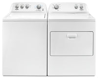 Whirlpool 4.4 Cu. Ft. I.E.C. Top-Load Washer and 7.0 Cu. Ft. Gas Dryer – White|Laveuse à chargement par le haut de 4,4 pi³ et sécheuse à gaz de 7,0 pi³ de Whirlpool - blanches|WHTL485G