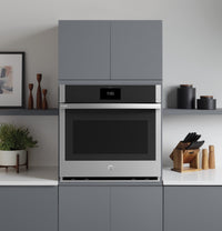 GE Profile 30" 5.0 Cu. Ft. Smart Convection Single Wall Oven with Air Fry - PTS7000SNSS - Electric Wall Oven in Stainless Steel