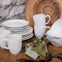 Ryo 16-Piece Dinnerware Set - White | Service de vaisselle Ryo 16 pièces - blanc | D87EW3AE
