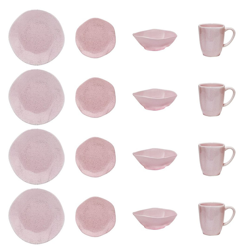 Ryo 16-Piece Dinnerware Set - Pink | Service de vaisselle Ryo 16 pièces - rose | D87EKUZE