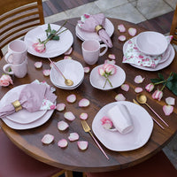 Ryo 16-Piece Dinnerware Set - Pink | Service de vaisselle Ryo 16 pièces - rose | D87EKUZE