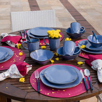 Ryo 16-Piece Dinnerware Set - Blue | Service de vaisselle Ryo 16 pièces - bleu | D87EE3SE