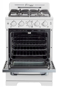 Classic Retro by Unique 24" Convection Gas Range - UGP-24CR W | Cuisinière à gaz Classic Rétro par Unique de 24 po à convection - UGP-24CR W | D79GREQ7