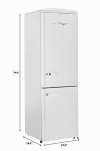 Classic Retro by Unique 12 Cu. Ft. Frost-Free Bottom Freezer Refrigerator - UGP-330L W AC | Réfrigérateur Classic Rétro par Unique de 12 pi³ à congélateur inférieur sans givre - UGP-330L W AC | D79G82ZQ